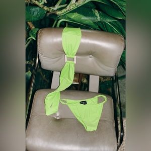 NWT The Frida bandeau top and bottoms in Chartreuse by Asta Resort
